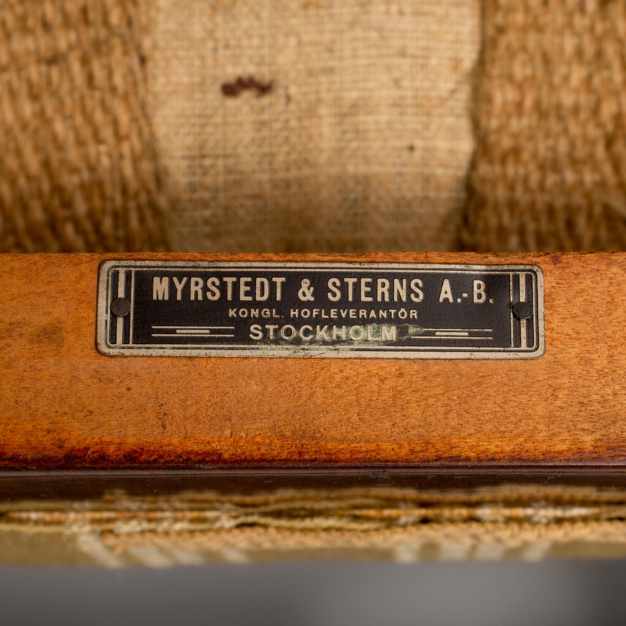 A pair of empire-style chairs by Myrstedt & Stern Stockholm, around 1900.