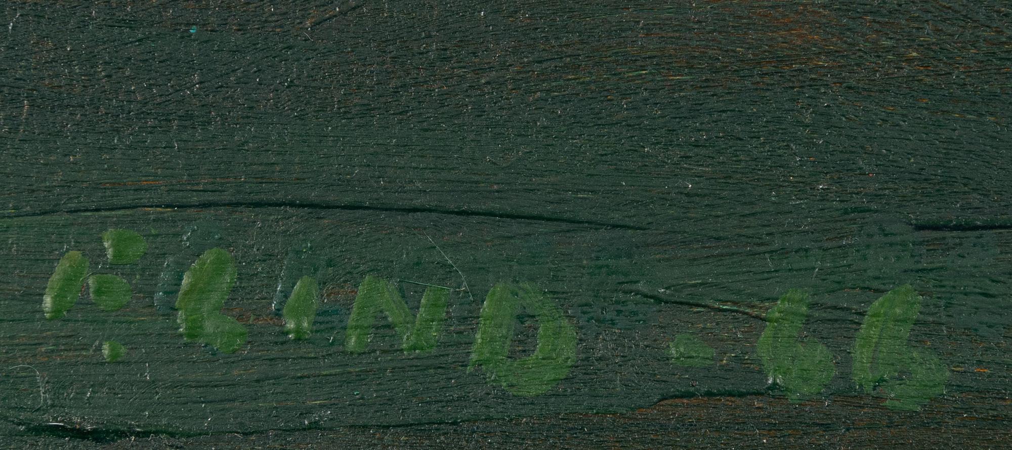 Folke Lind, olja på pannå, signerad och daterad -66.