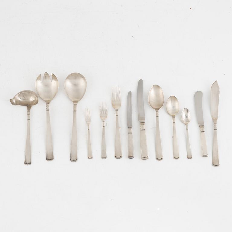 Jacob Ängman, bestickuppsättning, 98 delar, silver, "Rosenholm", Guldsmedsaktiebolaget, Stockholm 1960-80-tal.