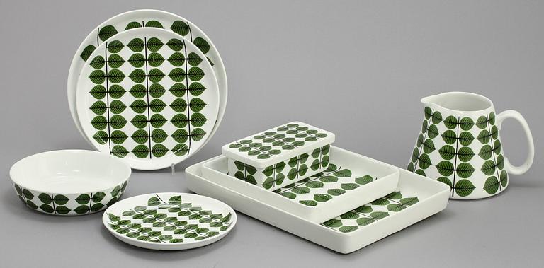 SERVISDELAR, 27 st, flintgods, "Berså", Stig Lindberg, Gustavsberg, 1900-tal.