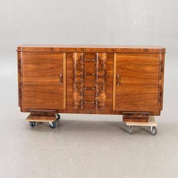A walnut Art Deco 1940s sideboard.