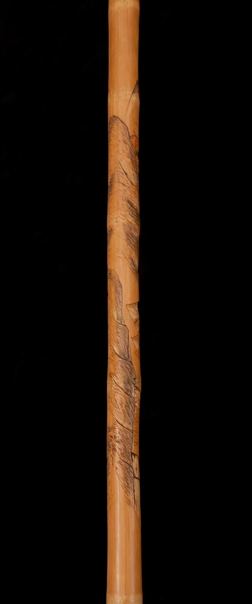 PROMENADKÄPP, bambu, Kina sekelskiftet 1800/1900.