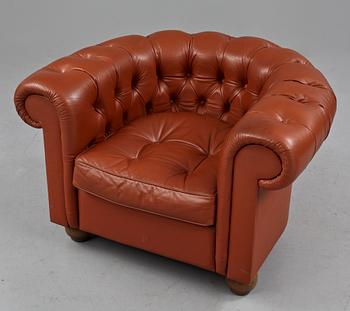FÅTÖLJER, ett par, Chesterfield-modell, Wards Ateliéer AB, Tibro, 1970-tal.