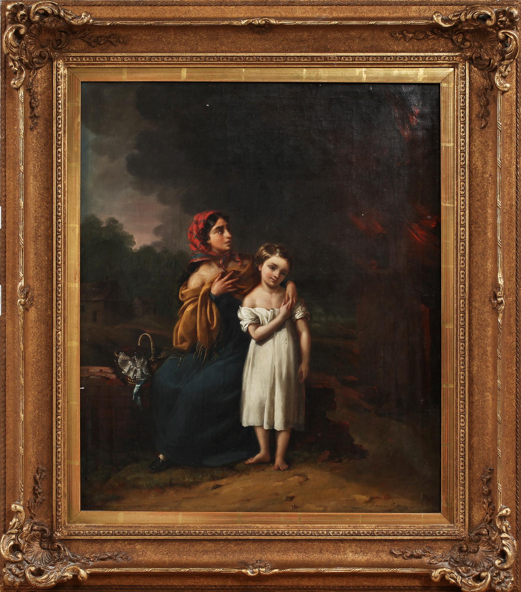 OKÄND KONSTNÄR, olja på duk, otydligt sign, 1800-tal.