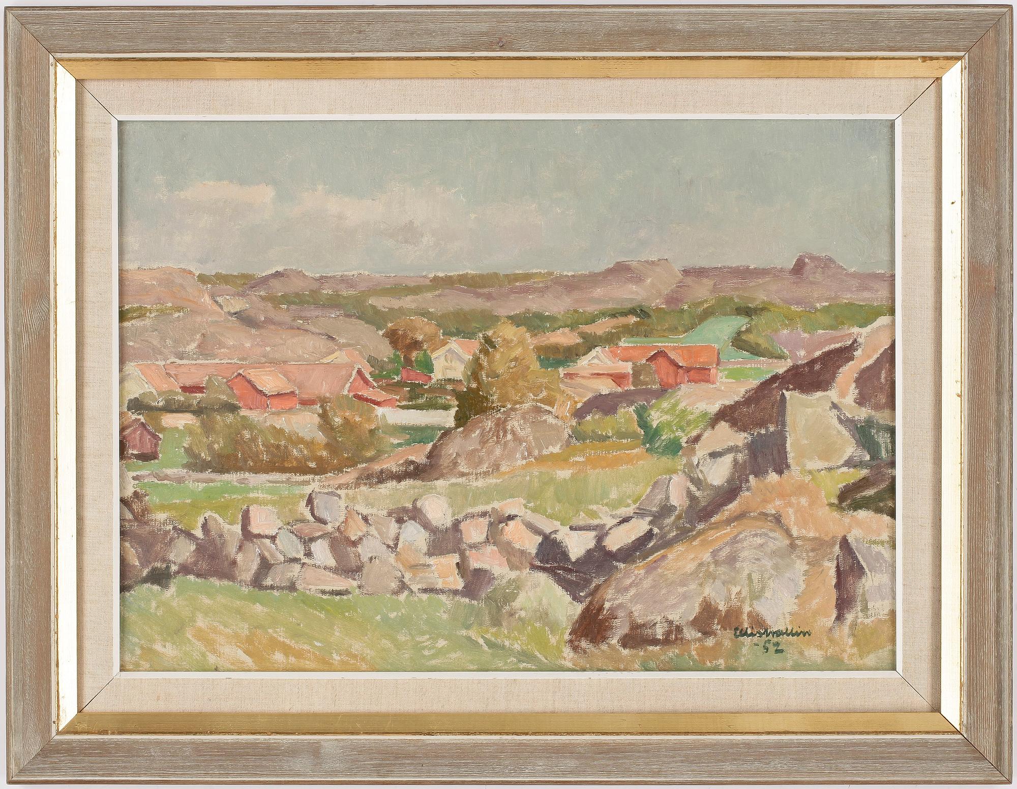 ELLIS WALLIN, olja på duk, sigenrad och daterad -52.