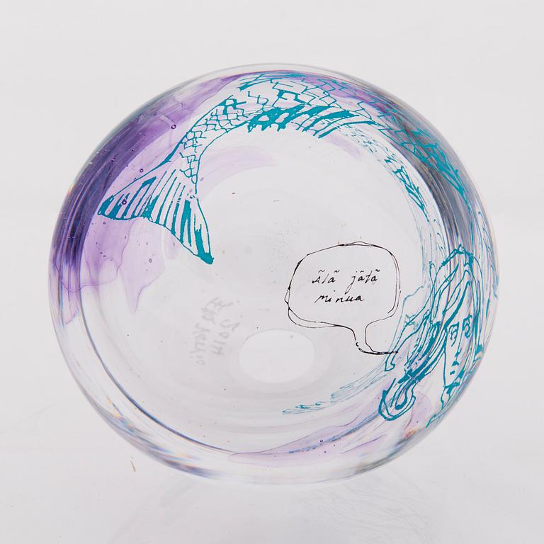 ELLA VARVIO, A glass sculpture, signed Ella Varvio 2014.