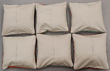 Six kilim cushions, Ca 50 x 50 cm.
