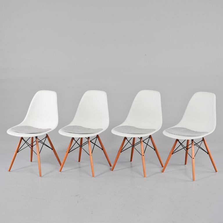 STOLAR, 4 st, "Plastic chair", Charles & Ray Eames, Vitra, 2000-tal.