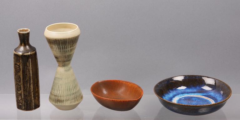 VASER samt SKÅLAR, 4 delar, stengods, Carl-Harry Stålhane, Rörstrand samt Designhuset.