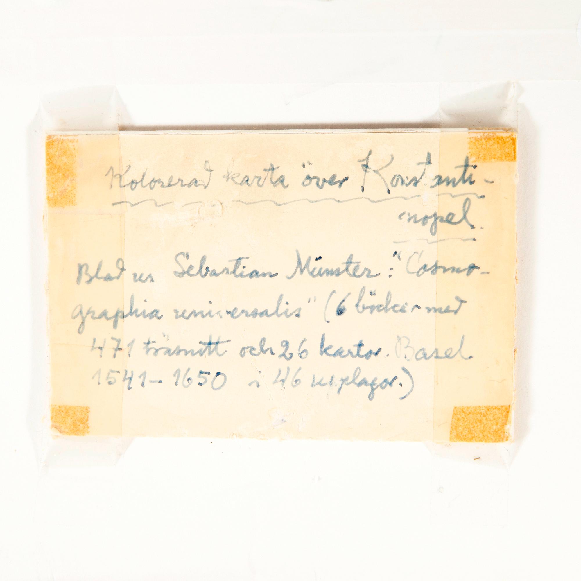 Sebastian Münster, karta över Konstantinopel, Basel ca 1591 - 1614.