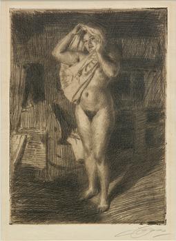 ANDERS ZORN, etsning, sign, utförd 1914.