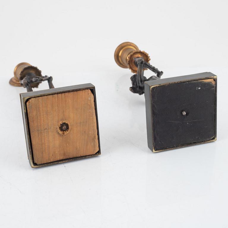 Ljusstakar, ett par, 1800-talets mitt.