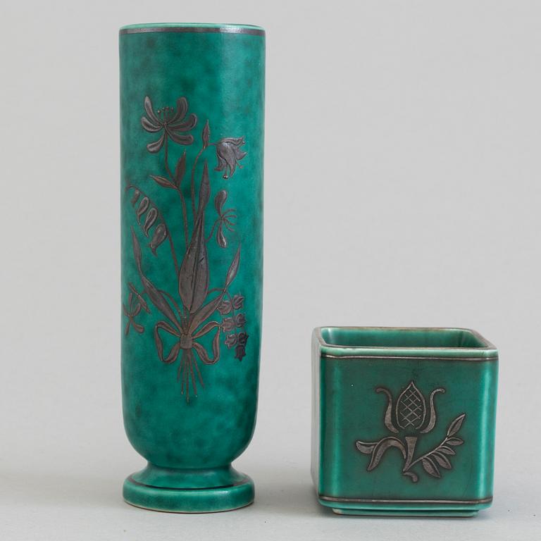 WILHELM KÅGE, stengods, 4 delar, "Argenta", Gustavsberg.