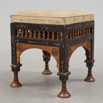 CARLO BUGATTI, attributed to. a stool, circa 1900.