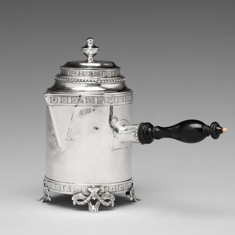 A Swedish 18th century silver milkjug, mark of Anders Hjulström, Koping 1791.