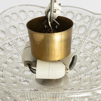 Carl Fagerlund, a set of three ceiling lamps, Orrefors.