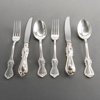 BESTICKSERVICE, 36 delar, silver. "Olga", GAB,  Eskilstuna, 1988/89.