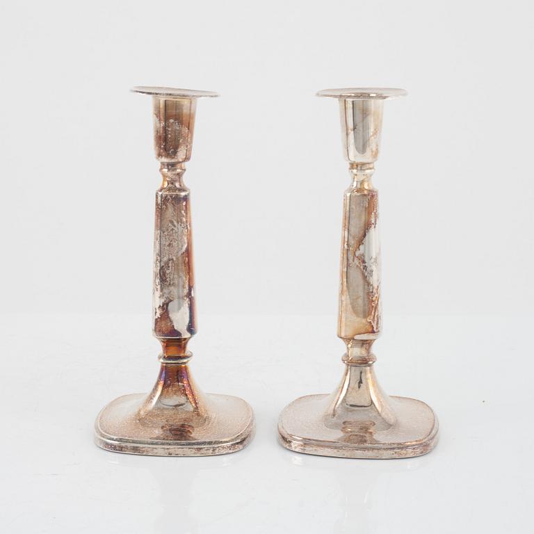 Candlesticks, silver, two pairs and two odd ones, MGAB, GAB, and Ceson Guldvaru Ab, Sweden, 1957-1981.