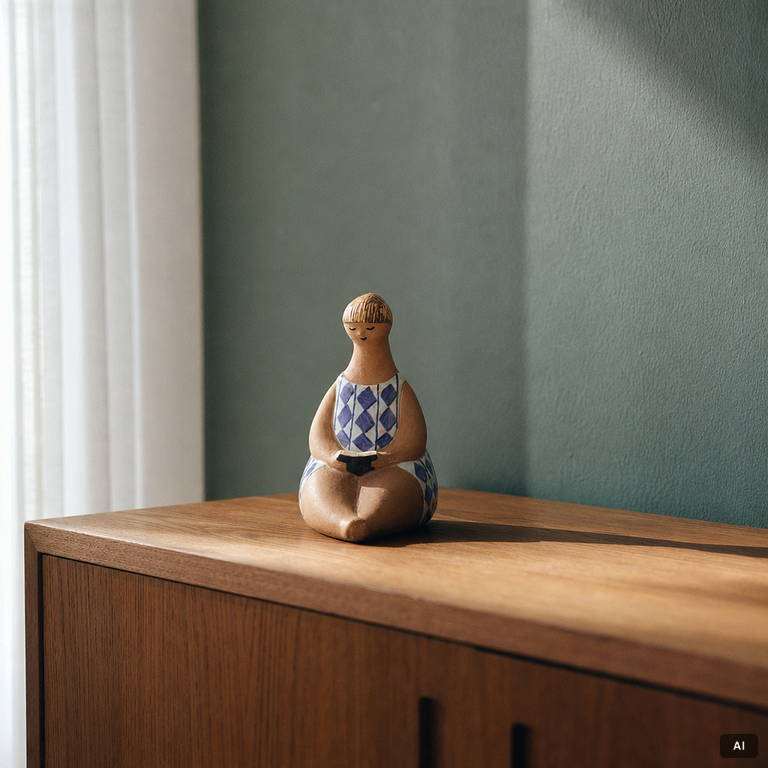 Lisa Larson, an 'Amalia' stoneware figurine from the series 'ABC-flickor', Gustavsberg.