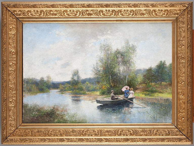 Severin Nilson, Rowing in a summer landscape.