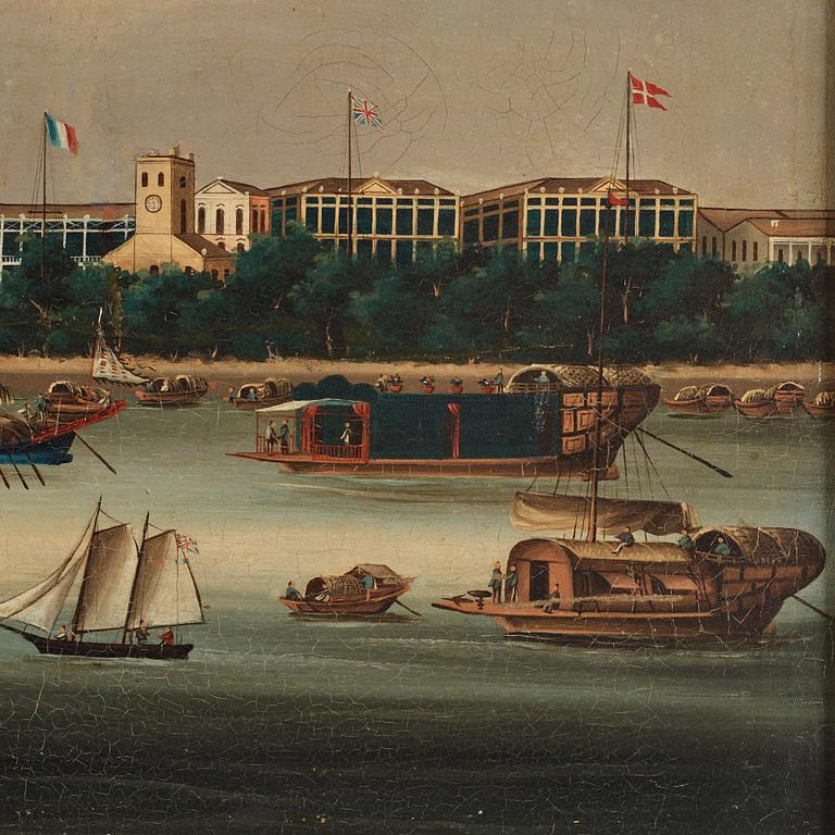 Kinesisk Konstnär, olja lagd på pannå. Qingdynastin, tidigt 1800-tal.