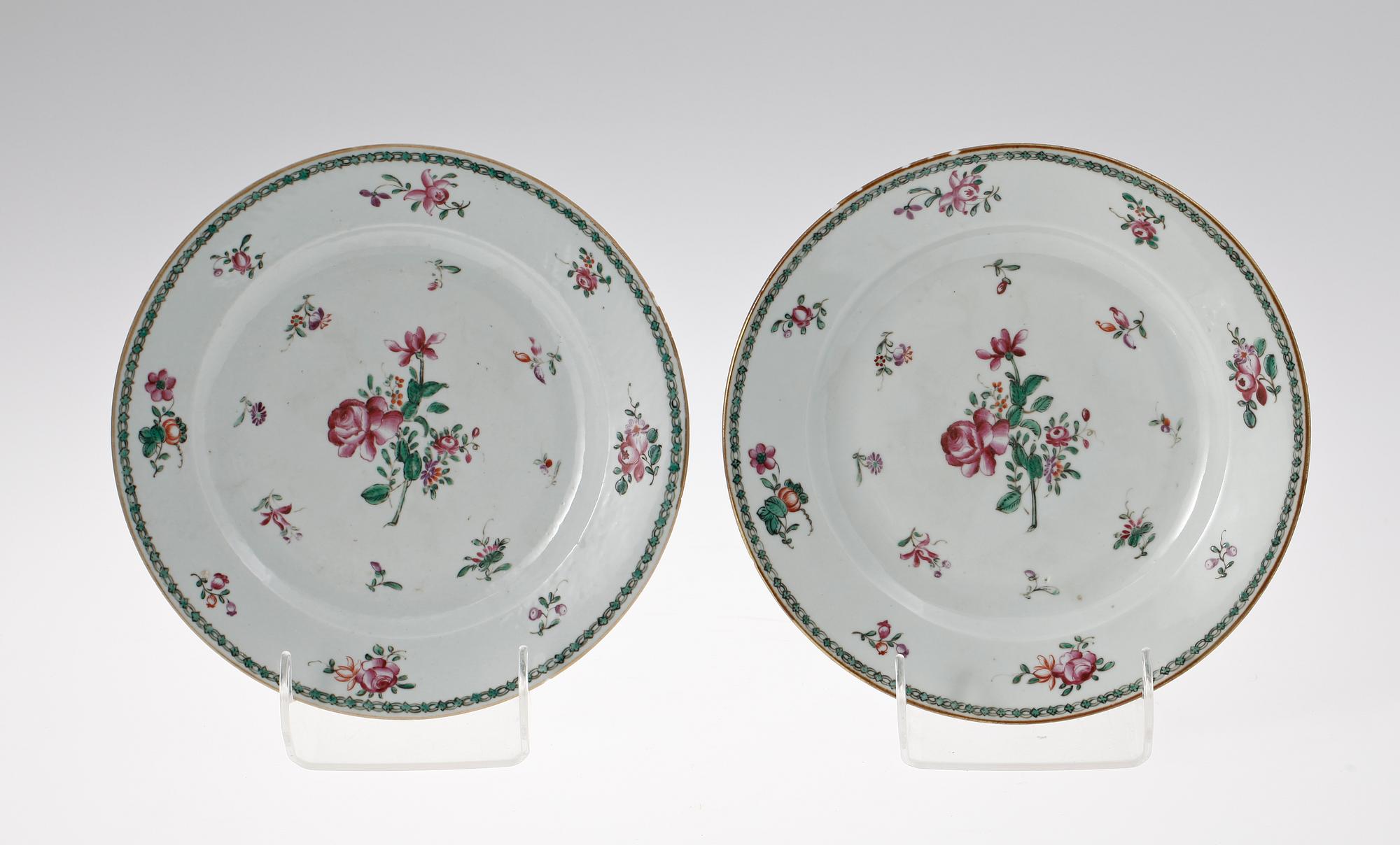 TALLRIKAR 6 st, porslin, Qianlong, Kina, 1700-tal.