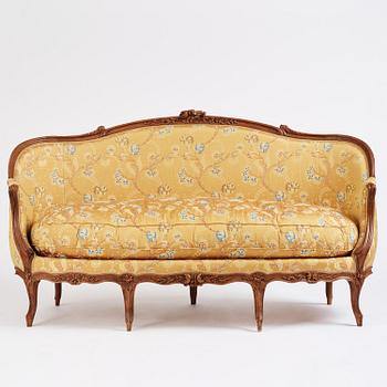 A Louis XV canapé en gondole sofa by Georges Jacob (master in Paris 1765-1814).