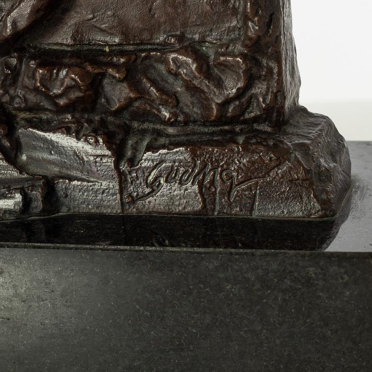 Gudmar Olovson, relief/skulptur. Signerad. Numrerad. Gjutarstämpel. Brons, total höjd 20 cm, längd 16 cm.