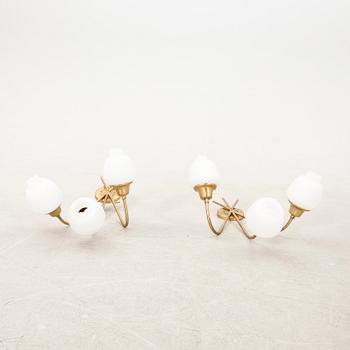 Wall sconces, a pair.