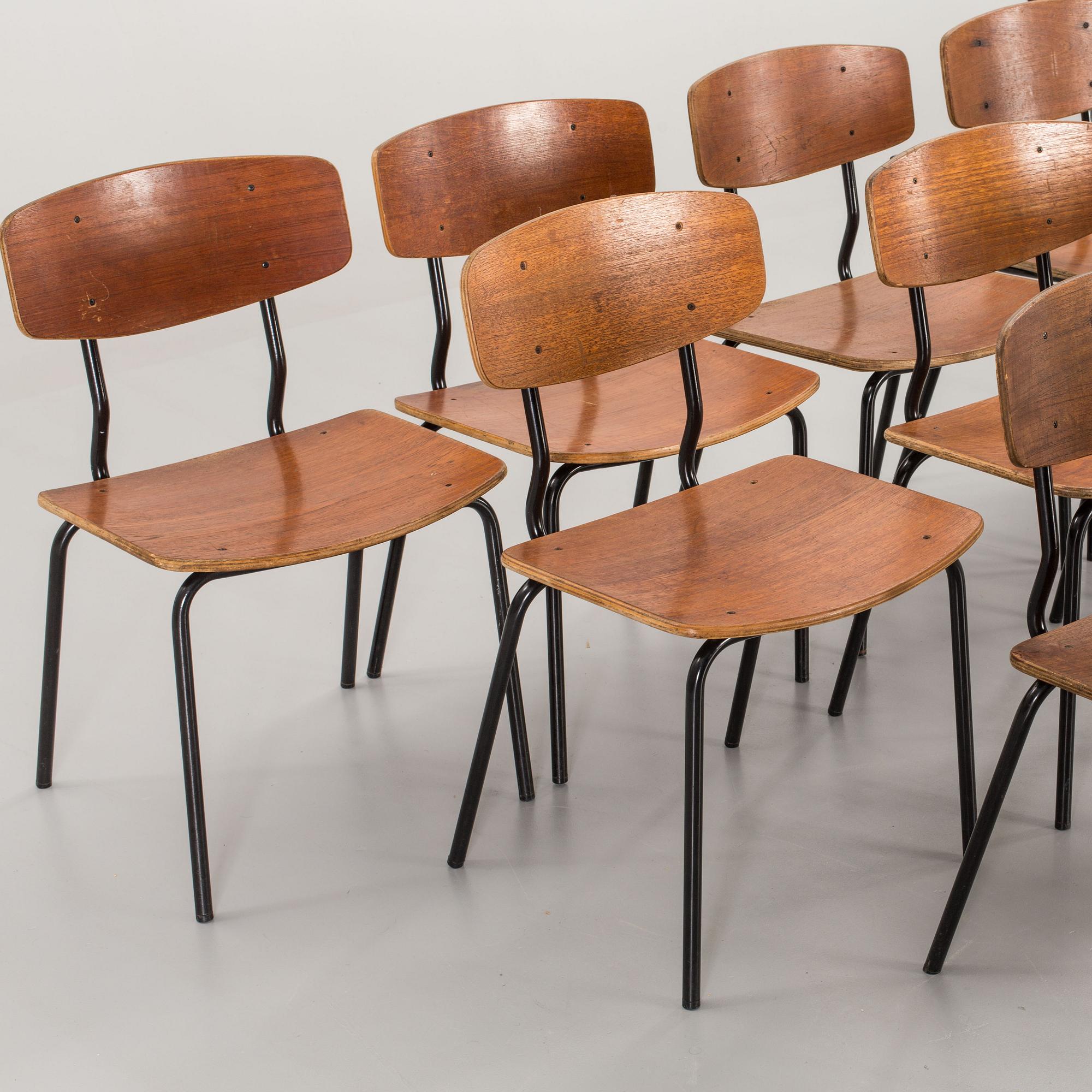10 PCS OF CHAIRS, Denmark second half of the 20th century.