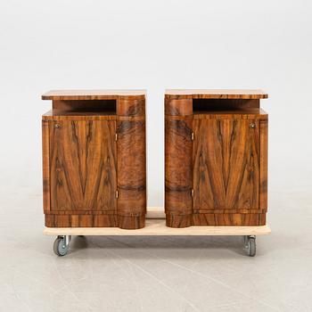 Bedside tables, a pair, Art Deco, first half of the 20th century.