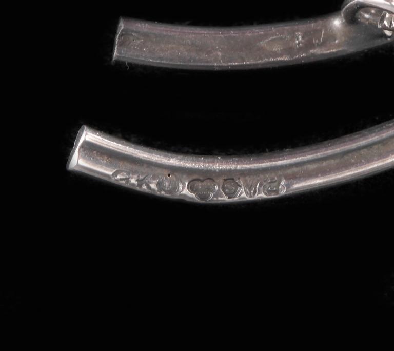BROSCHER, 2 st, silver, G Kaplan, Stockholm, 1947 resp 1948. Vikt ca 23,3g .