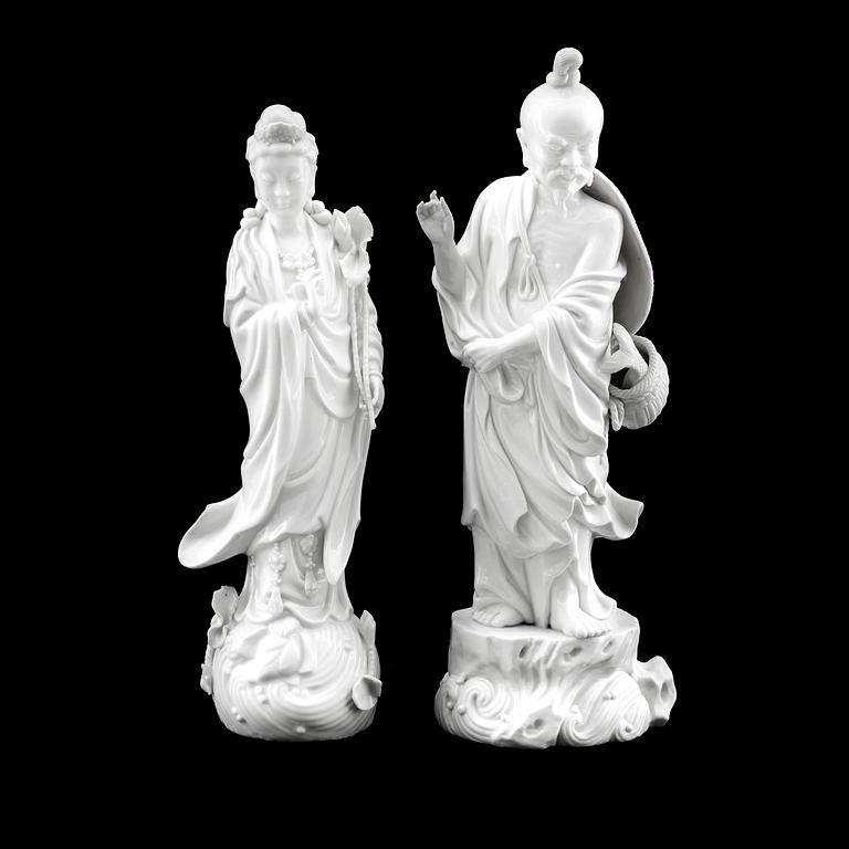 FIGURER, 2 st, porslin, Kina, 1900-talets andra hälft.