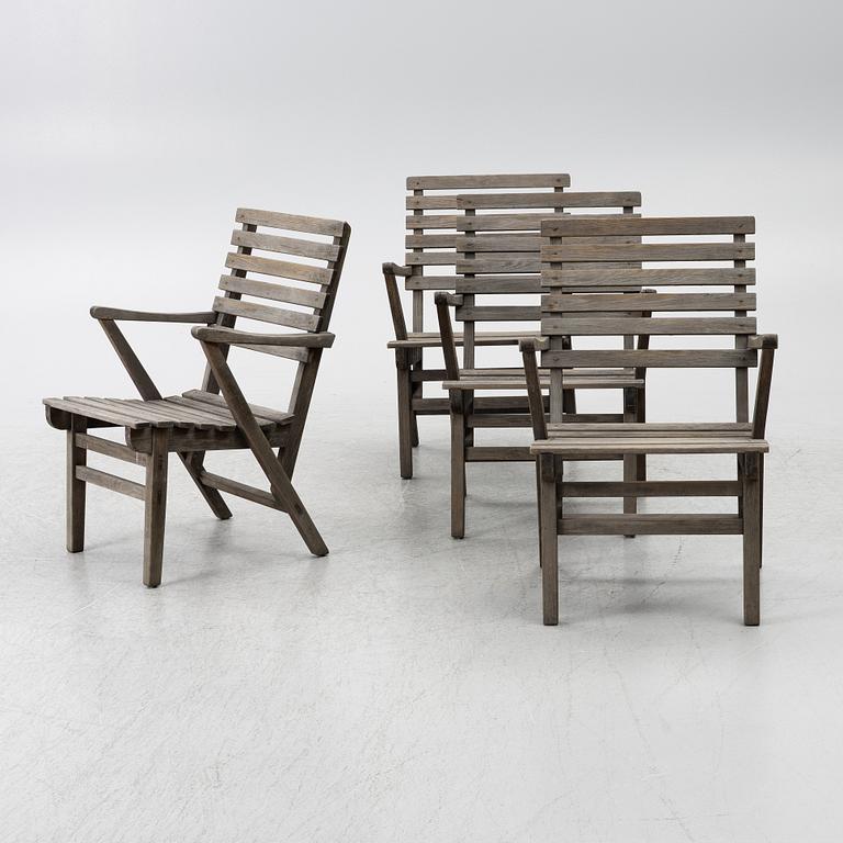 Carl Malmsten, Four 'Bergshamra' garden chairs.