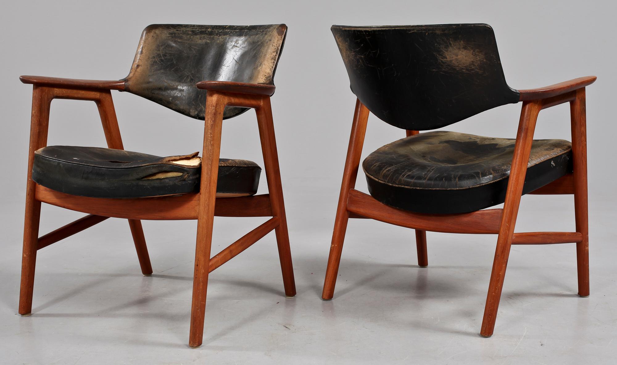 KARMSTOLAR, ett par, Erik Kirkegaard, Danmark, 1950/60-tal.