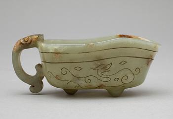 BÄGARE, nefrit. Kina, 1900-tal.