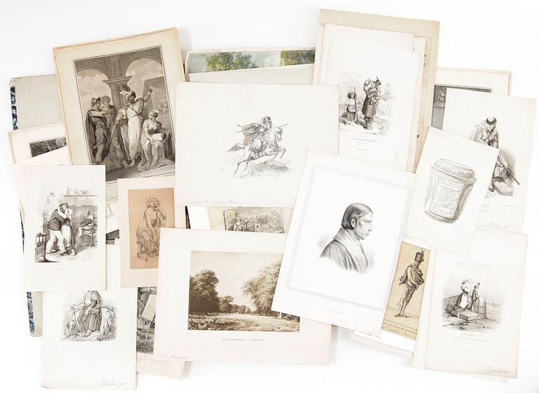 PARTI GRAFIK, ca 100 st, 1700-1900-tal.
