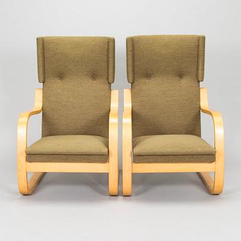 Alvar Aalto, fåtöljer, ett par, modell 401, Artek, Finland, 1960-tal.