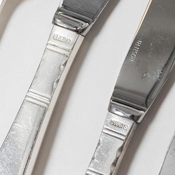 Jacob Ängman, bestickservis, 79 delar, silver, "Rosenholm" GAB, Eskilstuna, 1951-1990.