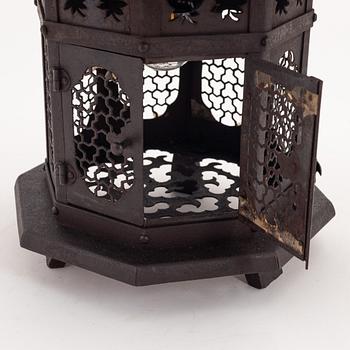 A Japanese octagonal shaped iron lantern, presumably first half of the 20th Century.