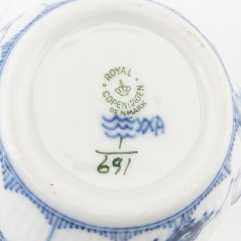 Sugar Bowls 2 pcs and Cream Jug "Musselmalet" Royal Copenhagen Denmark Porcelain.