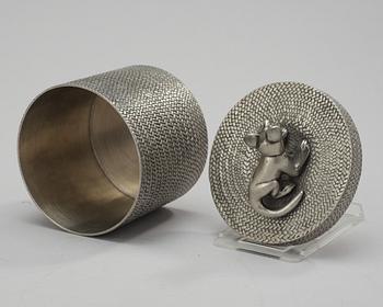 An Estrid Ericson pewter box with cover by Svenskt Tenn.
