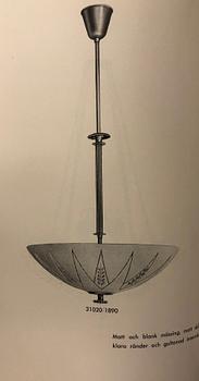 Bertil Brisborg, taklampa, variant av modell "31020/1890", Nordiska Kompaniet, 1940-tal.