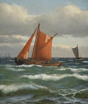 Carl-Emil Baagoe, Spreeglare with many ships in the background.