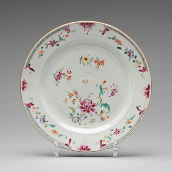 796. A set of ten famille rose plates, Qing dynasty, Qianlong (1736-95).