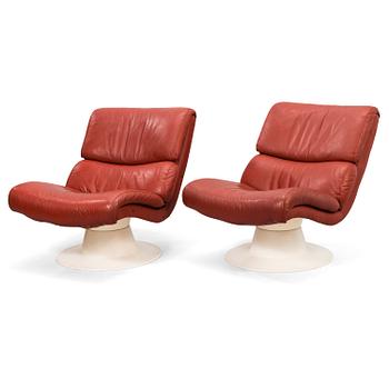 YRJÖ KUKKAPURO, a pair of 1970's 'Saturnus C' easy chairs for Haimi.