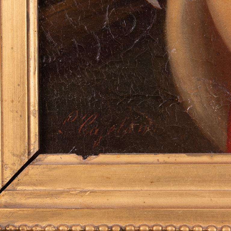 Okänd konstnär, 1800-tal, Ung kvinna med kärve.