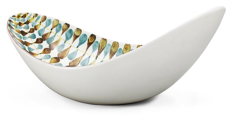 A Stig Lindberg faience bowl, Gustavsberg Studio 1940-50's.