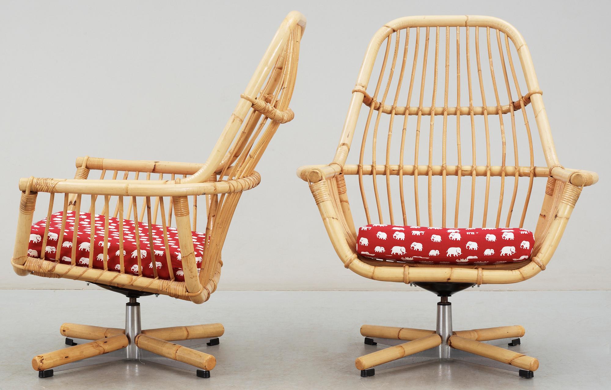 FÅTÖLJER, ett par, 1900-talets andra hälft.