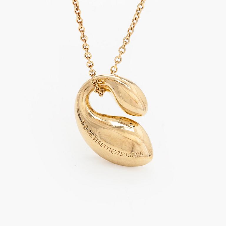 Tiffany & Co, Elsa Peretti, an 18K gold 'Double Teardrop' necklace.